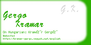 gergo kramar business card